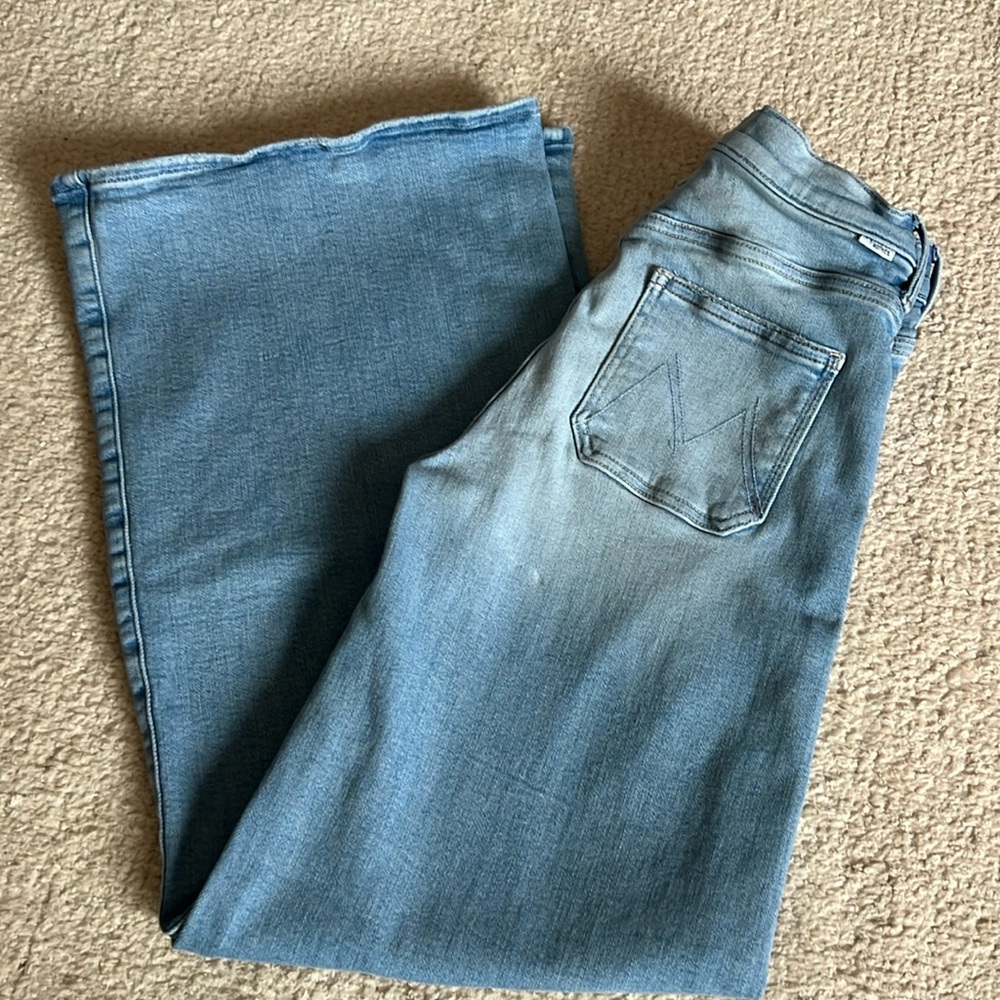 Mother Patch Pocket Undercover Sneak Wide Leg Jeans - Picture 8 of 9